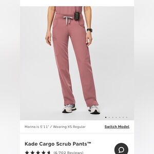 Figs Kate cargo scrub pants in mauve